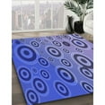 thumbnail image 3 of Ahgly Company Machine Washable Indoor Round Transitional Sky Blue Area Rugs, 7' Round, 3 of 7