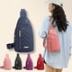 thumbnail image 1 of Bolso de hombro bordado con diamantes | Mochila hermética de poliéster | Bolso pectoral bandolera de gran capacidad | Correa ajustable 14-36 pulgadas | Múltiples compartimentos | Negro, Azul, Rojo, 1 of 7