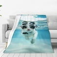 thumbnail image 1 of KLL Swimming Cat Goggles Pattern Fleece Throw Blanket,Fleece Throw Blankets for Couch & Bed All Season Use-40"x30", 1 of 7