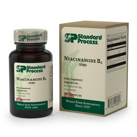 Standard Process Adrenal Standard Process - Niacinamide B6 - Healthy Cholesterol Levels, Metabolism, and Nervous System Support Supplement, Provides Niacin and Vitamin B6-90 Capsules ()