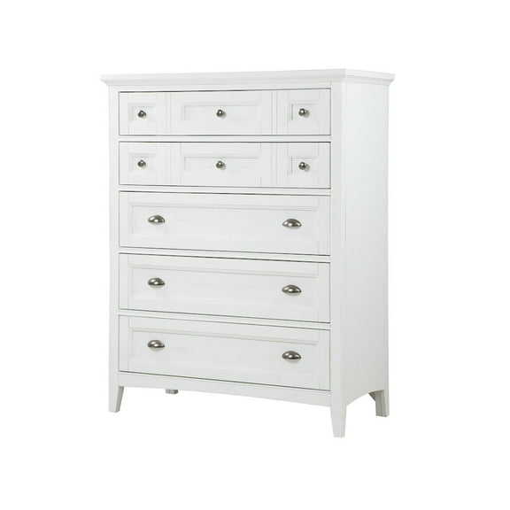 Magnussen Heron Cove Relaxed Traditional Soft White 5 Drawer Chest