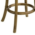 thumbnail image 3 of Benzara BM197258 Wooden Counter Stool with Weave Top & Flared Legs, Dark Brown - 24 x 14 x 14 in., 3 of 5