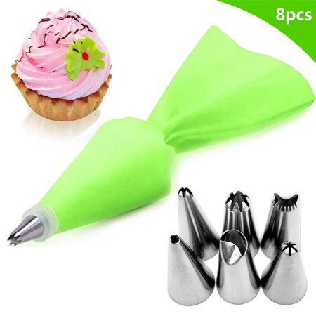 

8/26pcs Set Silicone Pastry Bag Tips Kitchen DIY Decorating Piping Cream Reusable Pastry Bag Cake Decorating Tools 6/24 Nozzle Set