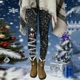 thumbnail image 4 of Womens Casual Christmas Leggings Stretch Soft Full Length Yoga Workout Pants High Waist Trendy Xmas Cute Tights, 4 of 5