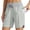 Light Gray, variant on HAJWOH Women's 7" Athletic Long Running Shorts Workout Gym Quick Dry Hiking Shorts High Waisted Zipper Pocket