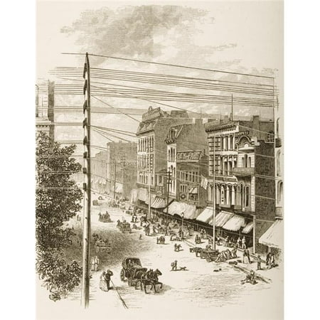 Clark Street Chicago Illinois In 1870S From American Pictures Drawn with Pen Poster Print, Large - 24 x