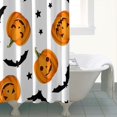 thumbnail image 4 of Halloween Pumpkin Bat Pattern Shower Curtain 72"x84" ,Bathroom Decorative Shower Curtains Set with 12 Hooks,Modern Waterproof Washable Shower Curtain, 4 of 6