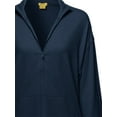 thumbnail image 3 of FashionOutfit Women's Solid Zip-Up Drop Shoulder High Neck Sweatshirt Jacket, 3 of 4