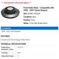 thumbnail image 2 of Front Brake Rotor - Compatible with 2008 - 2022 Toyota Sequoia 2009 2010 2011 2012 2013 2014 2015 2016 2017 2018 2019 2020 2021, 2 of 2