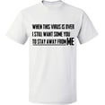 thumbnail image 1 of Unisex T-Shirt, To Stay Away From Me, Slim Fit, Short Sleeve Sweater - White 2X-Large, 1 of 2