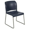 thumbnail image 3 of Emma + Oliver Home and Office Guest Chair Navy Full Back Contoured Sled Base Stack Chair, 3 of 15