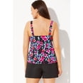 thumbnail image 3 of Swimsuits For All Women's Plus Size Flared Tankini Set With Cargo Short, 3 of 5