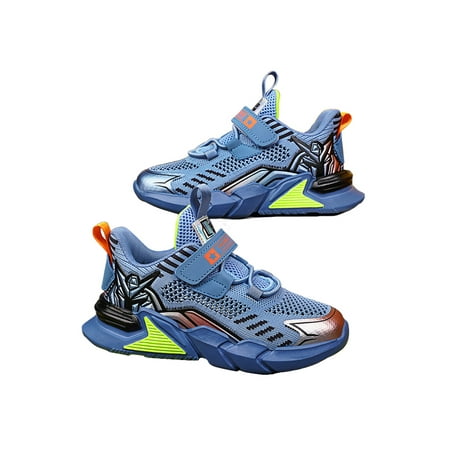 

Fangasis Boys Running Shoe Sport Sneakers Comfort Athletic Shoes Boy s Trainers Gym Fashion Breathable Flats Hollow Denim Blue 11.5C