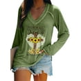 thumbnail image 1 of Easter Women's Leopard Cross Sunflower Letter Print Top, 1 of 2