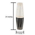 thumbnail image 3 of Curvy Weave Two-Toned Black and White 14-inch Mango Tree Wood Vase, 3 of 5