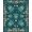 Teal Turquoise Ivory, Pattern 1, variant on ODIKA Nautical Marine Coral Reef Border Round Jellyfish Door Turtle Ocean Playful for Playroom, Bedroom, Reading Nook, Pet Friendly & Kids Safe Play