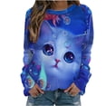 thumbnail image 1 of Pntutb - Camiseta estampada para mujer, blusa de manga larga, cuello redondo, tops casuales, sudadera Pntutb Pntutb-3277, 1 of 3