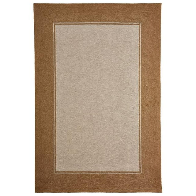 Trans-Ocean Imports NPI46742011 42 x 66 in. Liora Manne Napoli Border Indoor & Outdoor Rug, Camel