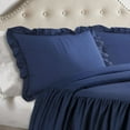 thumbnail image 4 of Lush Decor Ruffle Skirt Bedspread Navy 3Pc Set Queen, 4 of 6