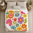 thumbnail image 5 of 70S Groovy autumn celebration Flower Design Retro Orange Pink, Cozy Pet Portrait Pattern, Warm Flannel Blanket for Living Room and Bedroom, Cat Lovers autumn celebration Gift, Pet Lover Home Decor, 5 of 9