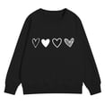 thumbnail image 1 of Comdrip Chandails de la Saint-Valentin pour Filles Chandails à Imprimé Graphique Cœur Manches Longues Chandail Col Rond Hauts Chandails Mignons pour Filles 10-12 Noir 150, 1 of 6