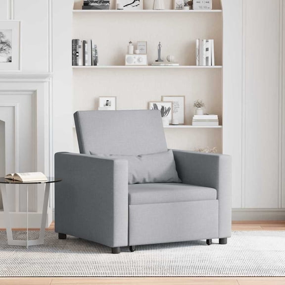 vidaXL Single Sofa Bed Light gray 90 x 165 x 87 cm fabric