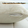 thumbnail image 3 of Sonive 2 Pack Faux Rabbit Fur Dual Texture Throw pillow cover 24"×24", Decorative Furry Fuzzy Pillow Shams with Invisible Zipper Bedroom Living Room, White, 3 of 9