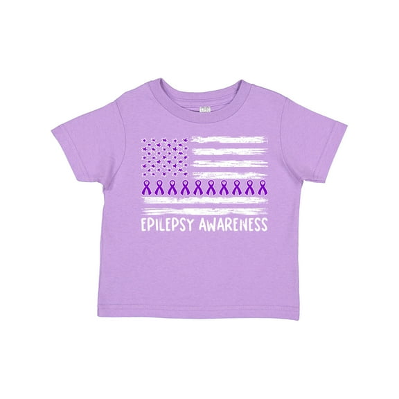 Inktastic Epilepsy Awareness Purple Ribbons and Flag Boys or Girls Toddler T-Shirt
