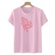 thumbnail image 2 of Moda casual mujer manga corta impresa damas manga corta cuello redondo blusas tops camiseta Pompotops hfajkhk137591, 2 of 4