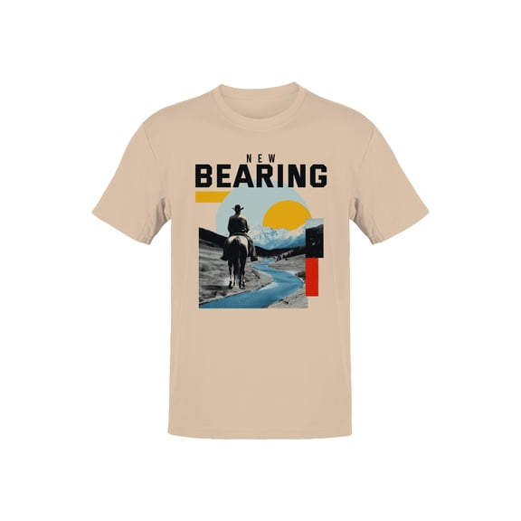 Scenic Cowboy New Bearing Adventure Men's Natural T-shirt