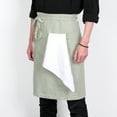thumbnail image 3 of 100% Linen Bistro Apron with Pockets 25x35 inch - Unisex Half Apron - Sage, 3 of 7