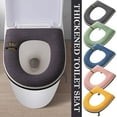 thumbnail image 4 of QHUDLV Toilet Seat Cover, Bathroom Soft Thicker Warmer, Toilet Seat Covers Pads Easy Installation& Cleaning, 4 of 5