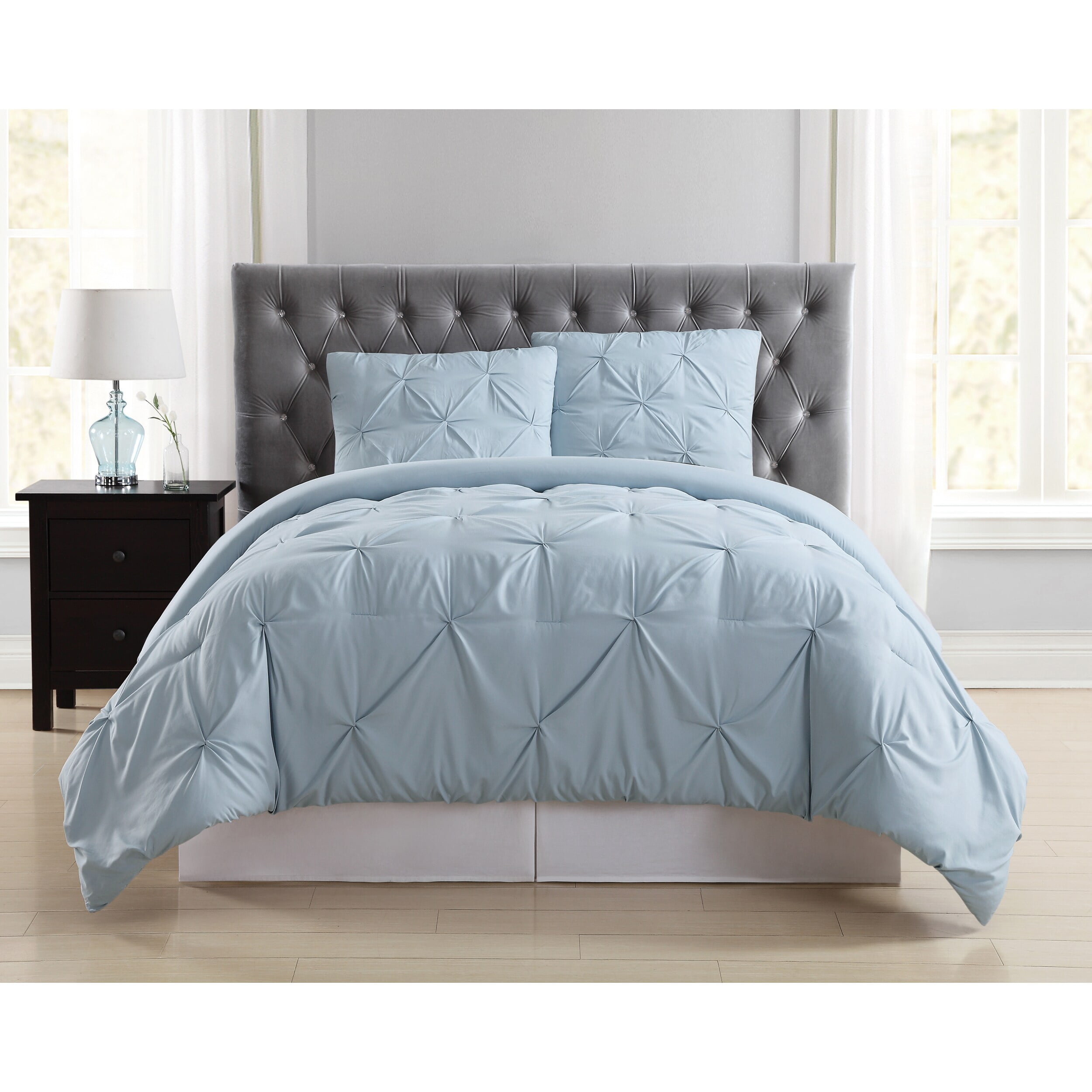 Truly Soft Pleated Blush Full Queen Duvet Set Walmart Com Walmart Com