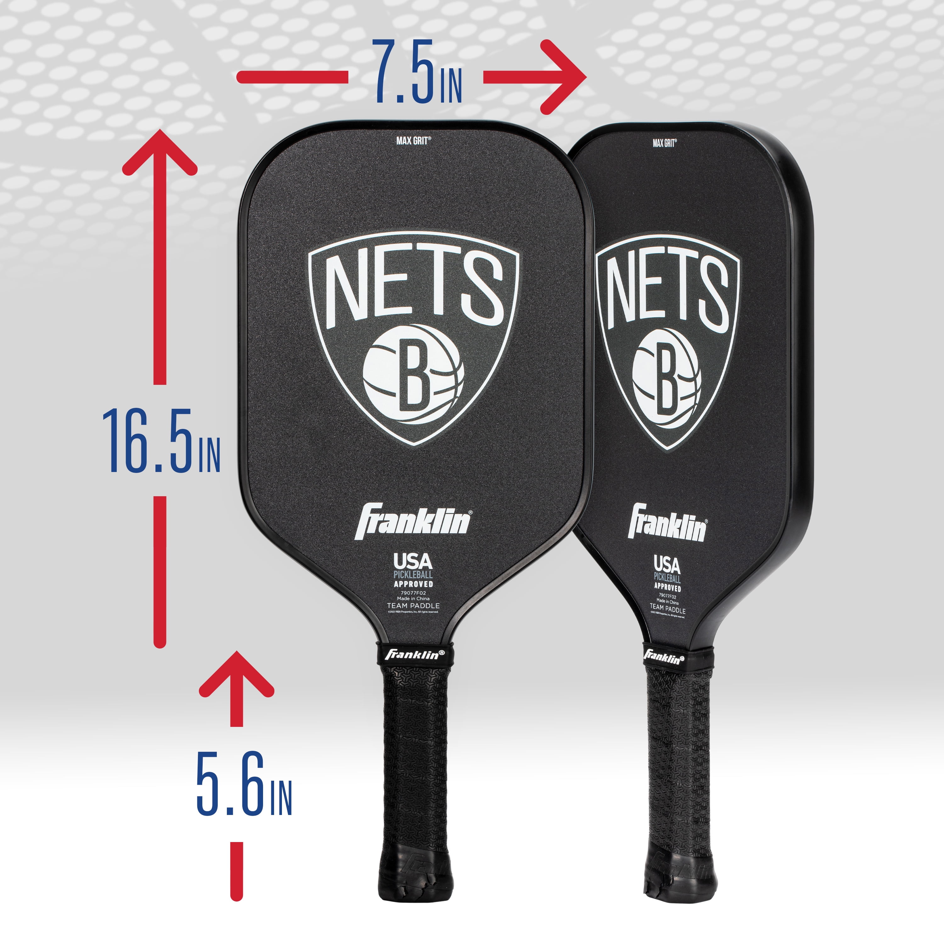 Franklin Sports NBA Brooklyn Nets Pickleball Paddle - Official NBA Team Pickleball Paddles - USAP (USAPA) Approved Premium Quality Pickleball Paddles - Authentic Team Logos + Colors