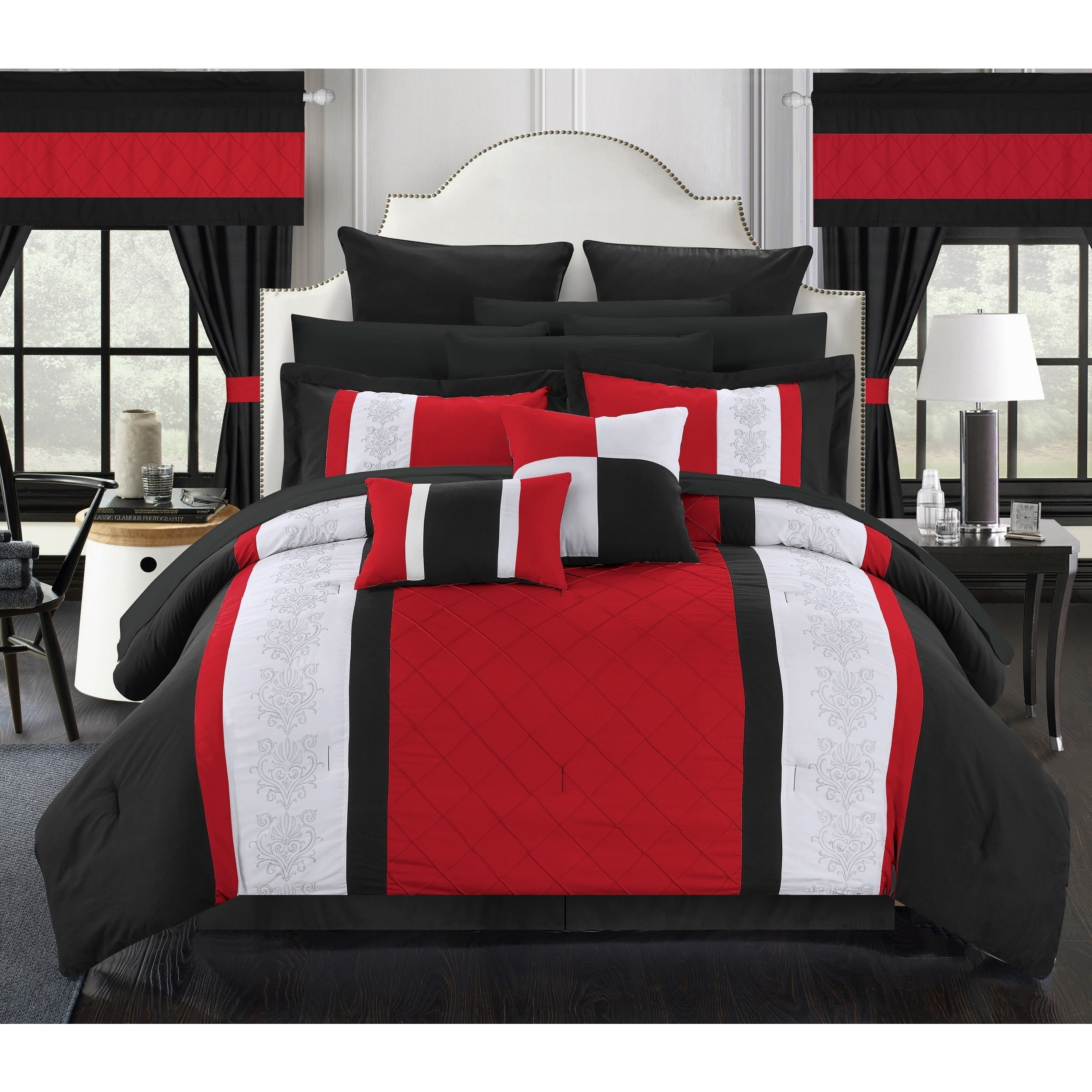 Porch Den Isla Red 24 Piece Bed In A Bag With Sheet Set