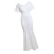 thumbnail image 1 of Vestido de fiesta formal de noche con dobladillo de sin espalda de manga corta para mujer Blanco S Baoblaze maxi vestido de gala, 1 of 8
