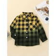thumbnail image 3 of Bagilaanoe Toddler Baby Girl Boy Shirt Jacket Gradient Plaid Long Sleeve Single-Breasted Shacket Coat 18M 24M 3T 4T 5T 6T Kids Fall Casual Outwear, 3 of 9