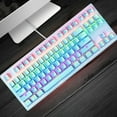 USB Wired Mechanical Keyboard,87 Key RGB Backlit Keyboard,Suspend