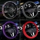 thumbnail image 4 of Funda para volante con cristales brillantes y brillantes ajuste universal 15 pulgadas negro con diamante negro, 4 of 4