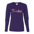 thumbnail image 2 of Wild Bobby, Fearless Pink Ribbon Support Warrior Women, Breast Cancer Awareness, Women Graphic Long Sleeve Tee, Purple, Large, 2 of 5