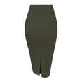 thumbnail image 6 of Women'S Premium High Waist Nylon Ponte Stretch Office Pencil Skirt Green S, 6 of 7