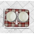 thumbnail image 3 of Simply Daisy Snow Flake on Plaid Pet Feeding Mat for Dogs and Cats, 3 of 3