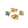 thumbnail image 2 of 0.2 ct Push-Back Stud Earrings for Women | 3.0mm Round Cut Blue Moissanite | 18K Yellow Gold, 2 of 5