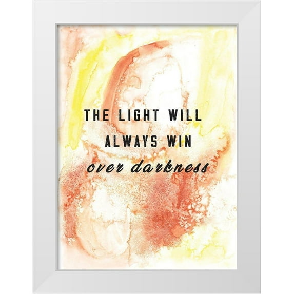 JMB Designs 19x24 White Modern Wood Framed Museum Art Print Titled - Light Will Always Win