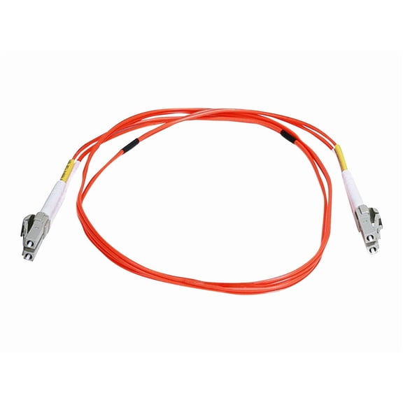 Monoprice - Network cable - LC/UPC multi-mode (M) to LC/UPC multi-mode (M) - 1 m - 0.1 in - fiber optic - duplex - 50 / 125 micron - OM2 - riser - orange