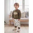 thumbnail image 5 of Miaouyo Toddler Baby Boy Fall Outfits 6 12 18 24 Months 2T 3T 4T Long Sleeve Round Neck Pullover + Elastic Waist Football Print Pants 2 Pcs Set, 5 of 9
