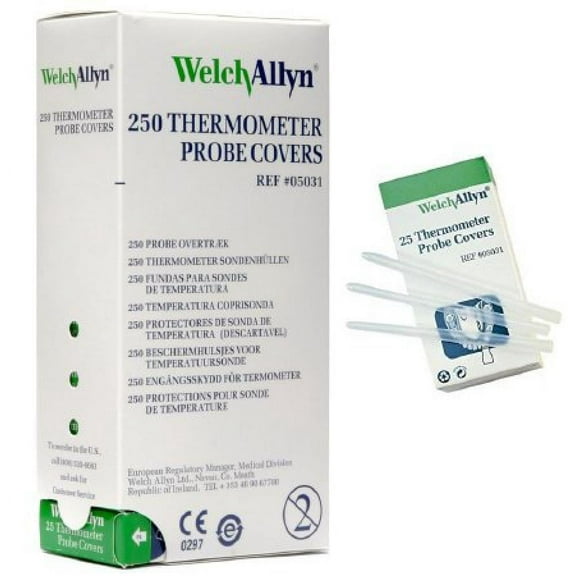 SureTemp Oral/Rectal/Axillary Thermometer Probe Cover, For use with SureTemp 678 & 679 & SureTemp Plus 690 & 692 Thermometers, Plastic, Disposable, 7500 Count