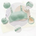 thumbnail image 4 of SMihono Women's No Underwire Mesh Bra Lightweight Comfy Breathable Bralettes Full Coverage Adjustable Straps Push Up Lingerie Green 38/85, 4 of 5