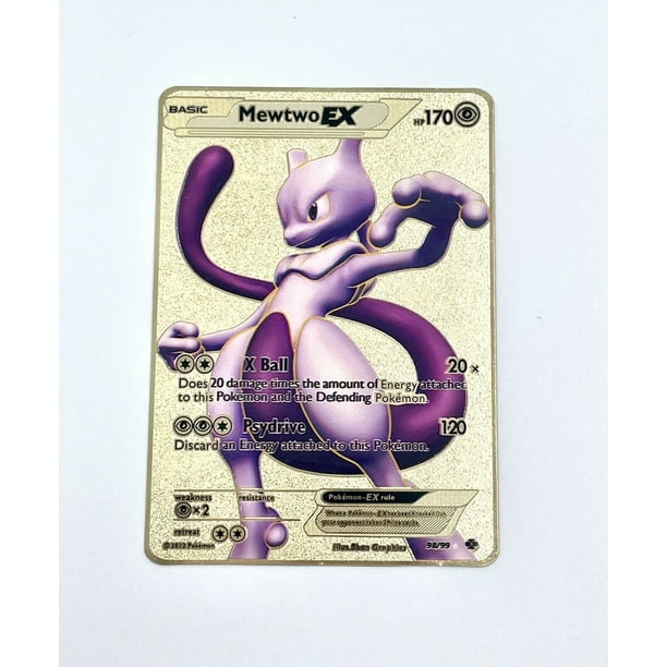 Pokemon Mewtwo Ex Promo Gold Metal Custom Card Full Art 98 99 Next Destinies Walmart Com