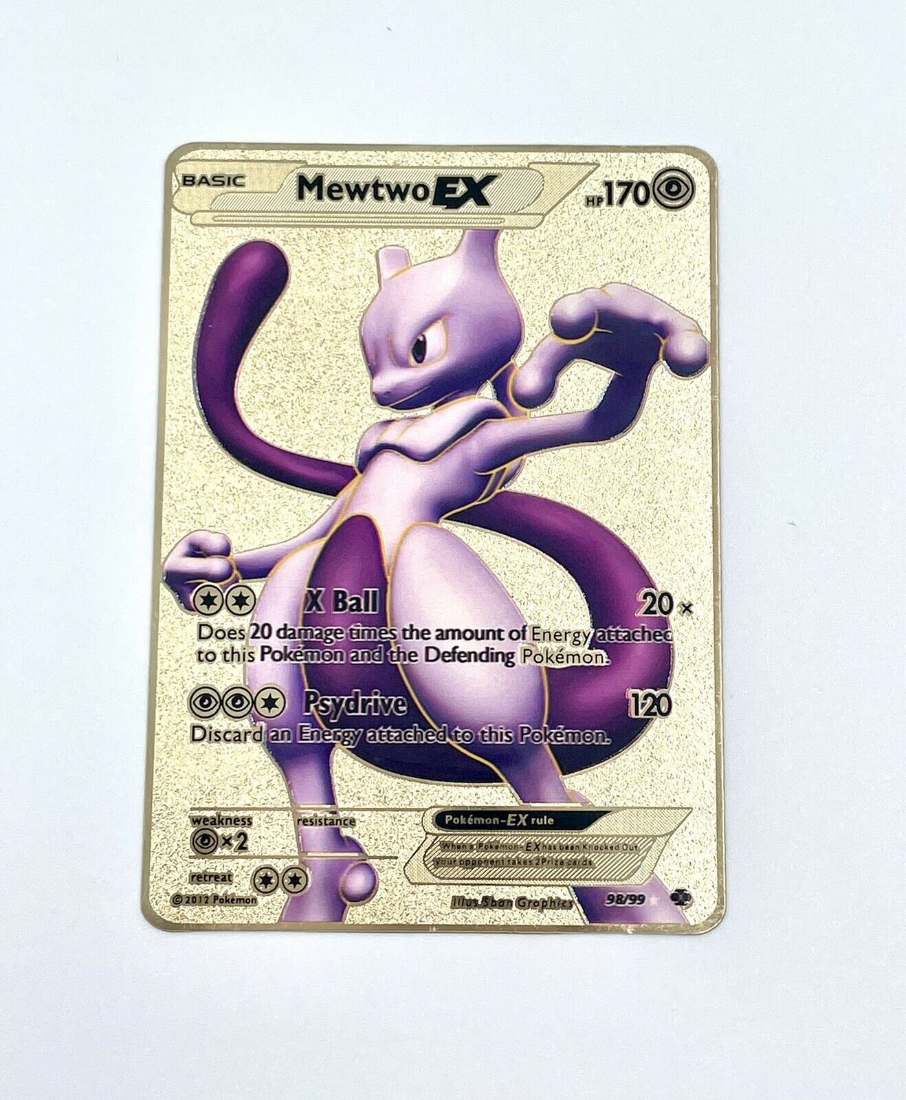 Sammeln Seltenes Pokemon Mewtwo Full Art Gold Metal Custom Card EN7044048 Sammeln Seltenes Pokemon Mewtwo Full Art Gold Metal Custom Card EN7044048